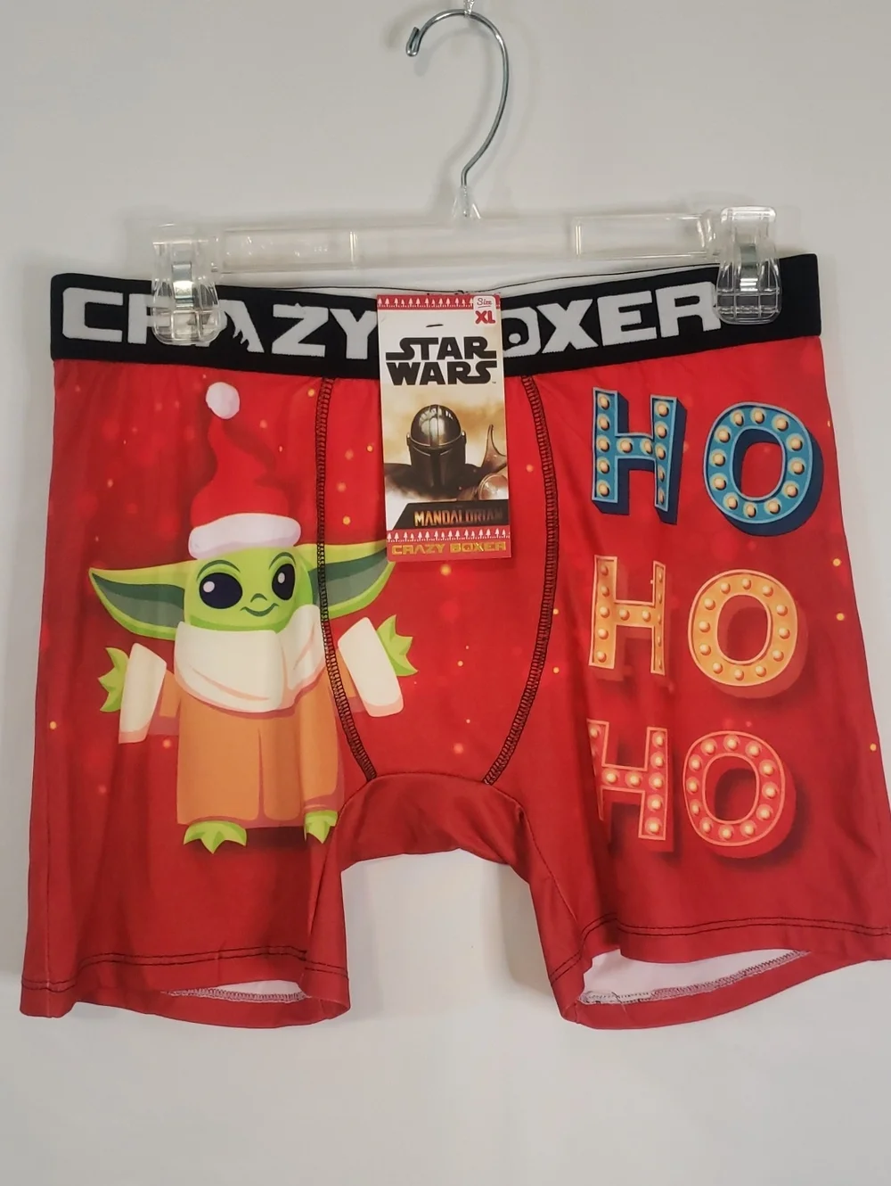 Crazy Boxer Star Wars Grogu 'Ho Ho Ho' Holiday Boxer Briefs, XL
